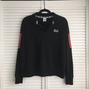 vs pink rainbow sleeve quarter zip